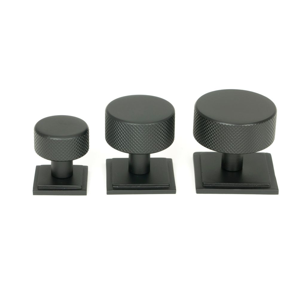 From The Anvil - Matt Black Brompton Cabinet Knob - 38mm (Square) | Sku. 47087 | Trade Door Handles.