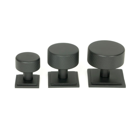 From The Anvil - Matt Black Brompton Cabinet Knob - 38mm (Square) | Sku. 47087 | Trade Door Handles.