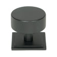 From The Anvil - Matt Black Brompton Cabinet Knob - 38mm (Square) | Sku. 47087 | Trade Door Handles.