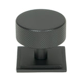 From The Anvil - Matt Black Brompton Cabinet Knob - 38mm (Square) | Sku. 47087 | Trade Door Handles.