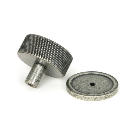From The Anvil - Pewter Brompton Cabinet Knob - 38mm (Plain) | Sku. 47088 | Trade Door Handles.