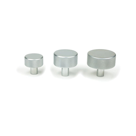 From The Anvil - Satin Chrome Brompton Cabinet Knob - 38mm (No rose) | Sku. 47090 | Trade Door Handles.