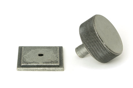From The Anvil - Pewter Brompton Cabinet Knob - 38mm (Square) | Sku. 47091 | Trade Door Handles.