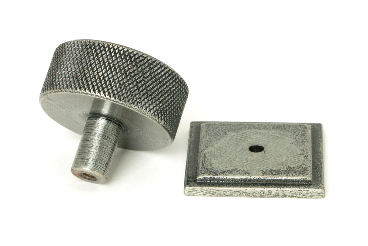 From The Anvil - Pewter Brompton Cabinet Knob - 38mm (Square) | Sku. 47091 | Trade Door Handles.