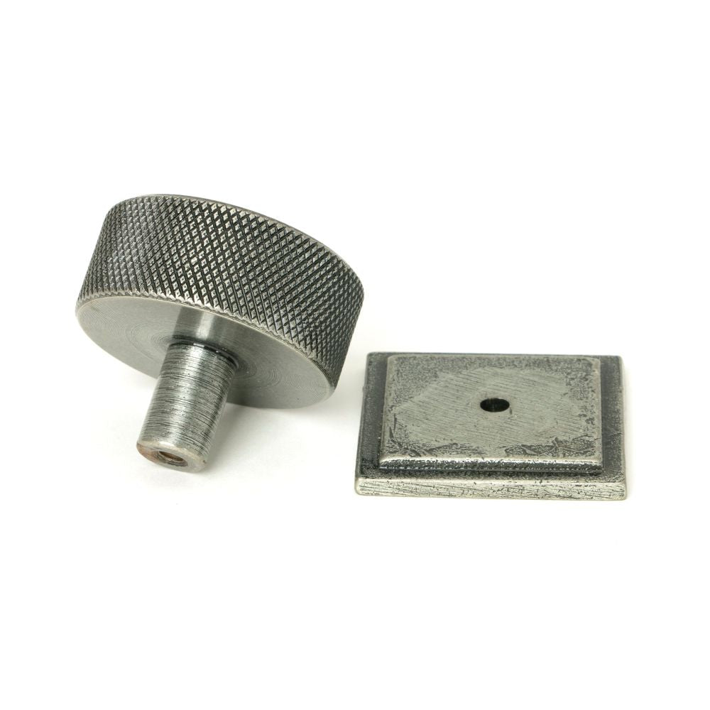From The Anvil - Pewter Brompton Cabinet Knob - 38mm (Square) | Sku. 47091 | Trade Door Handles.