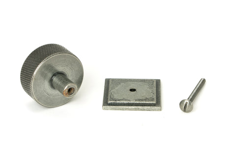 From The Anvil - Pewter Brompton Cabinet Knob - 38mm (Square) | Sku. 47091 | Trade Door Handles.