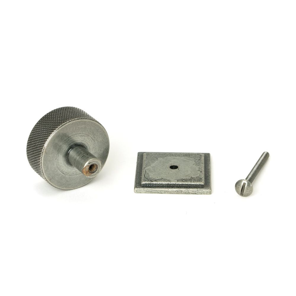 From The Anvil - Pewter Brompton Cabinet Knob - 38mm (Square) | Sku. 47091 | Trade Door Handles.
