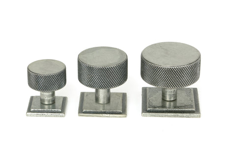 From The Anvil - Pewter Brompton Cabinet Knob - 38mm (Square) | Sku. 47091 | Trade Door Handles.