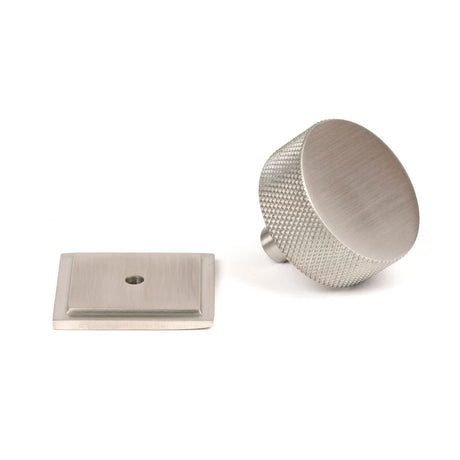 From The Anvil - Satin SS (304) Brompton Cabinet Knob - 38mm (Square) | Sku. 47099 | Trade Door Handles.