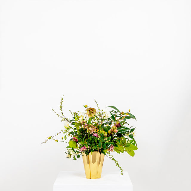 From The Anvil - Smooth Brass Flora Pot - Small | Sku. 47122 | Trade Door Handles.