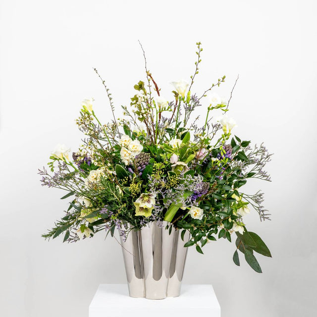 From The Anvil - Smooth Nickel Flora Pot - Large | Sku. 47124 | Trade Door Handles.