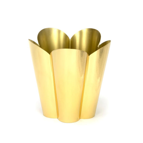 From The Anvil - Smooth Brass Flora Pot - Large | Sku. 47125 | Trade Door Handles.