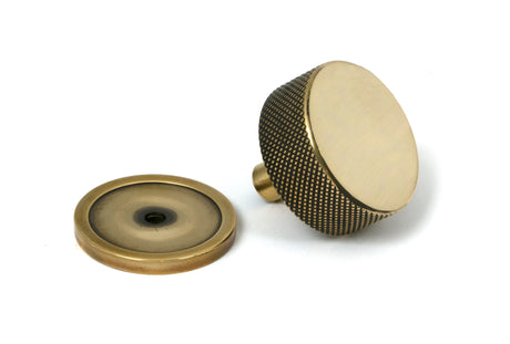 From The Anvil - Aged Brass Brompton Cabinet Knob - 38mm (Plain) | Sku. 47137 | Trade Door Handles.