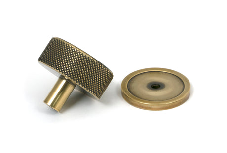 From The Anvil - Aged Brass Brompton Cabinet Knob - 38mm (Plain) | Sku. 47137 | Trade Door Handles.
