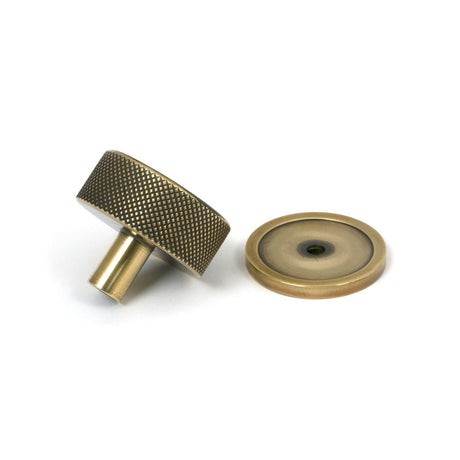 From The Anvil - Aged Brass Brompton Cabinet Knob - 38mm (Plain) | Sku. 47137 | Trade Door Handles.