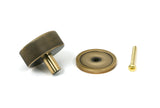 From The Anvil - Aged Brass Brompton Cabinet Knob - 38mm (Plain) | Sku. 47137 | Trade Door Handles.