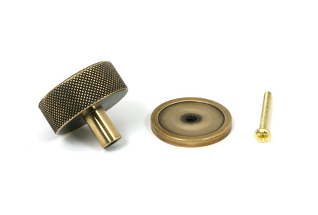 From The Anvil - Aged Brass Brompton Cabinet Knob - 38mm (Plain) | Sku. 47137 | Trade Door Handles.