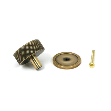 From The Anvil - Aged Brass Brompton Cabinet Knob - 38mm (Plain) | Sku. 47137 | Trade Door Handles.