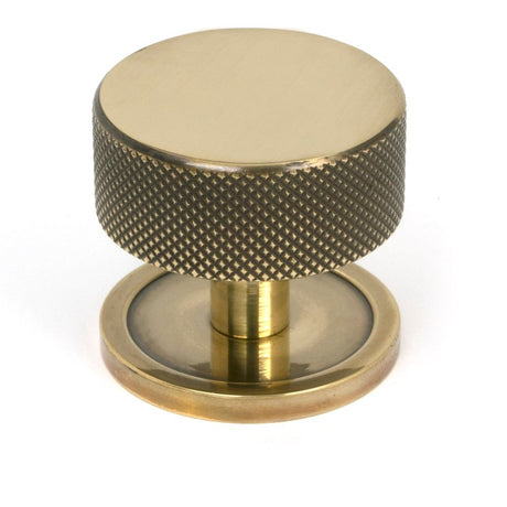 From The Anvil - Aged Brass Brompton Cabinet Knob - 38mm (Plain) | Sku. 47137 | Trade Door Handles.