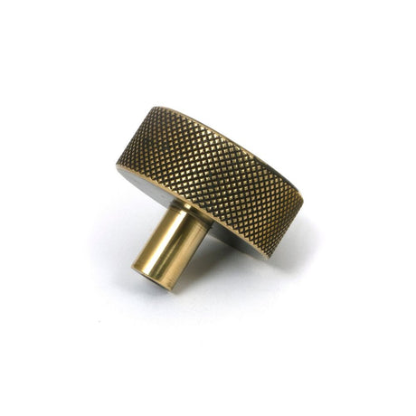 From The Anvil - Aged Brass Brompton Cabinet Knob - 38mm (No rose) | Sku. 47138 | Trade Door Handles.