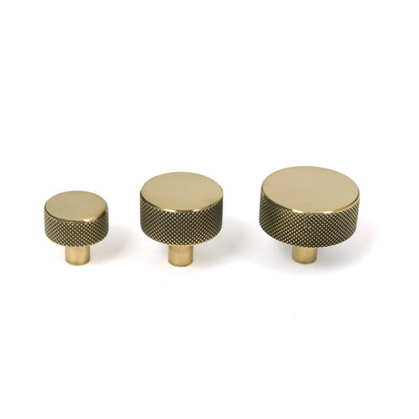 From The Anvil - Aged Brass Brompton Cabinet Knob - 38mm (No rose) | Sku. 47138 | Trade Door Handles.