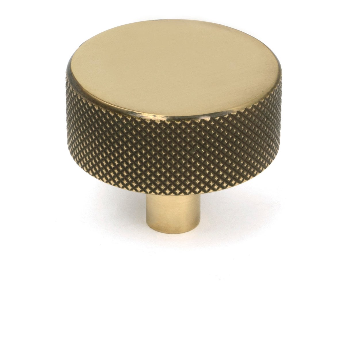 From The Anvil - Aged Brass Brompton Cabinet Knob - 38mm (No rose) | Sku. 47138 | Trade Door Handles.