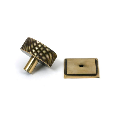 From The Anvil - Aged Brass Brompton Cabinet Knob - 38mm (Square) | Sku. 47140 | Trade Door Handles.