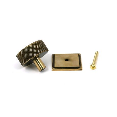 From The Anvil - Aged Brass Brompton Cabinet Knob - 38mm (Square) | Sku. 47140 | Trade Door Handles.