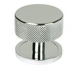 From The Anvil - Polished Chrome Brompton Cabinet Knob - 38mm (Plain) | Sku. 47141 | Trade Door Handles.