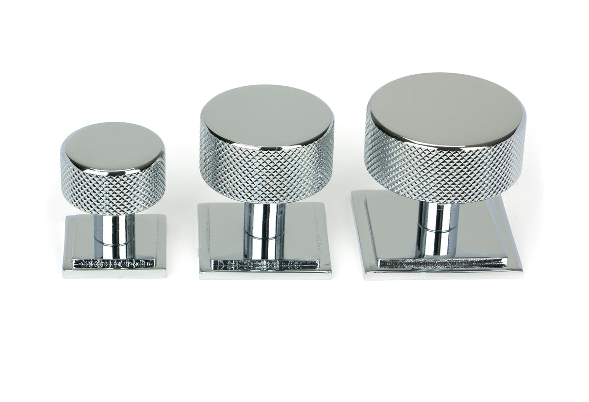 From The Anvil - Polished Chrome Brompton Cabinet Knob - 38mm (Square) | Sku. 47144 | Trade Door Handles.