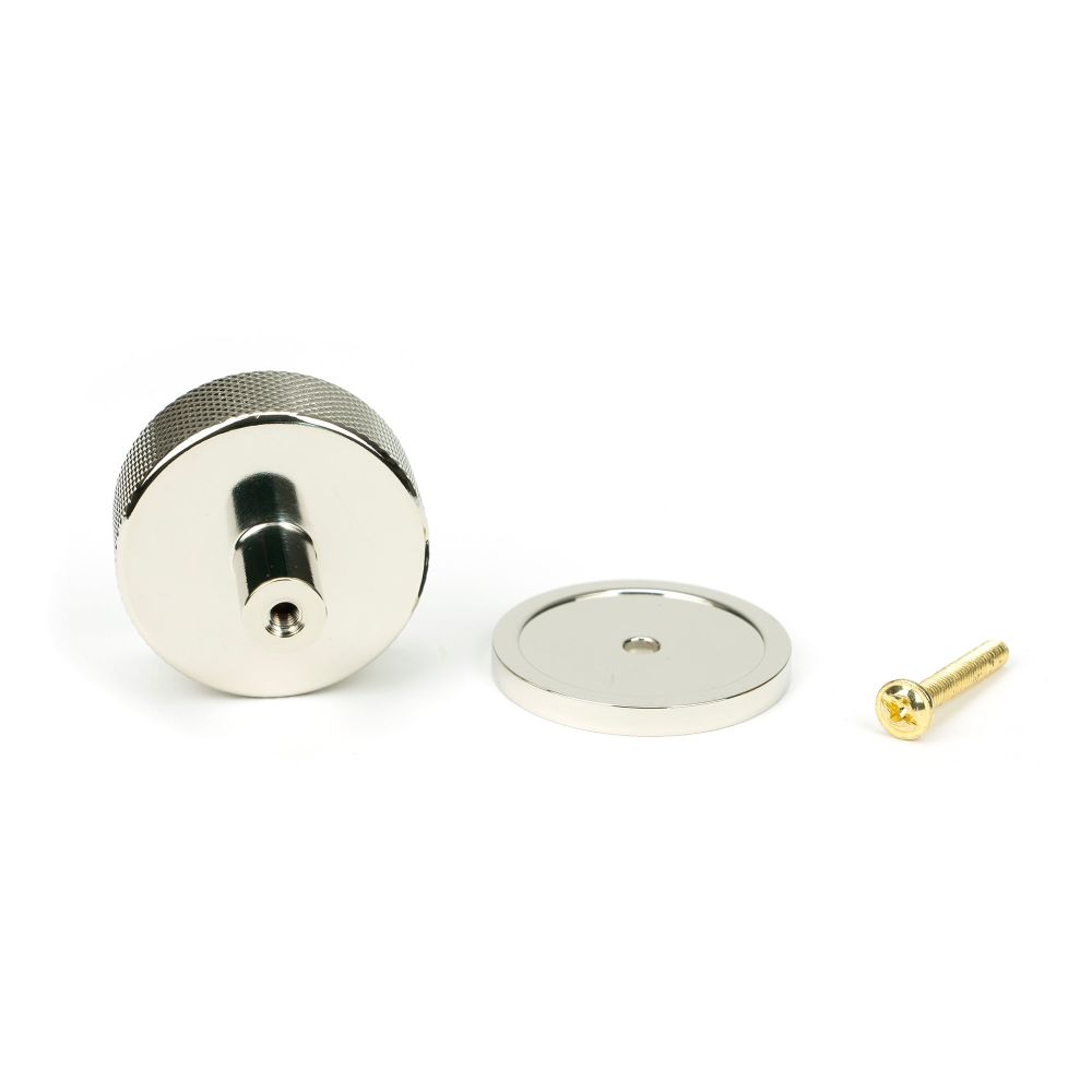 From The Anvil - Polished Nickel Brompton Cabinet Knob - 38mm (Plain) | Sku. 47145 | Trade Door Handles.