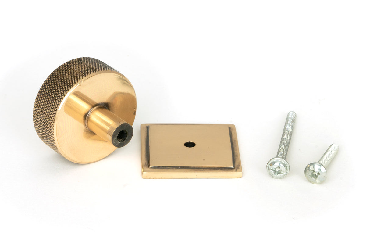 From The Anvil - Polished Bronze Brompton Cabinet Knob - 38mm (Square) | Sku. 47156 | Trade Door Handles.