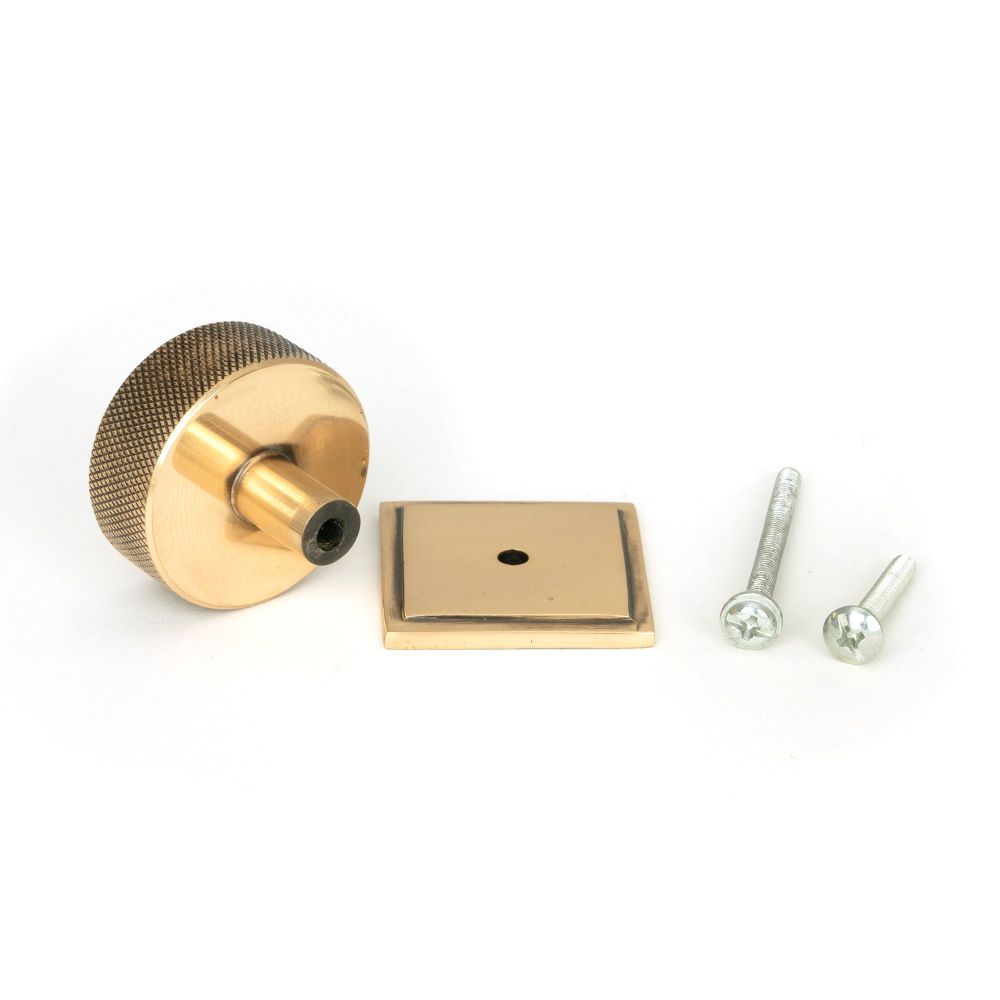 From The Anvil - Polished Bronze Brompton Cabinet Knob - 38mm (Square) | Sku. 47156 | Trade Door Handles.
