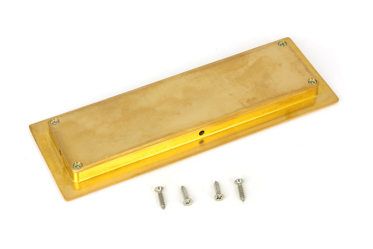 From The Anvil - Polished Brass 175mm Art Deco Rectangular Pull | Sku. 47157 | Trade Door Handles.