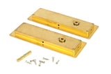 From The Anvil - Polished Brass 175mm Art Deco Rectangular Pull - Privacy Set | Sku. 47161 | Trade Door Handles.