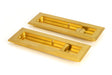 From The Anvil - Polished Brass 175mm Art Deco Rectangular Pull - Privacy Set | Sku. 47161 | Trade Door Handles.