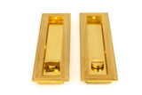 From The Anvil - Polished Brass 250mm Art Deco Rectangular Pull - Privacy Set | Sku. 47162 | Trade Door Handles.
