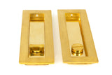 From The Anvil - Polished Brass 175mm Plain Rectangular Pull - Privacy Set | Sku. 47163 | Trade Door Handles.