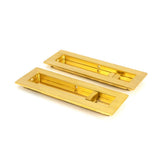From The Anvil - Polished Brass 175mm Plain Rectangular Pull - Privacy Set | Sku. 47163 | Trade Door Handles.