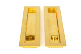 From The Anvil - Polished Brass 250mm Plain Rectangular Pull - Privacy Set | Sku. 47164 | Trade Door Handles.