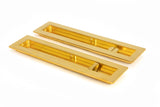 From The Anvil - Polished Brass 250mm Plain Rectangular Pull - Privacy Set | Sku. 47164 | Trade Door Handles.