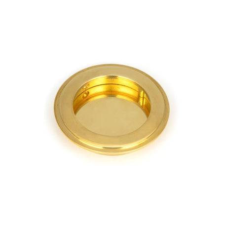 From The Anvil - Polished Brass 75mm Art Deco Round Pull | Sku. 47166 | Trade Door Handles.
