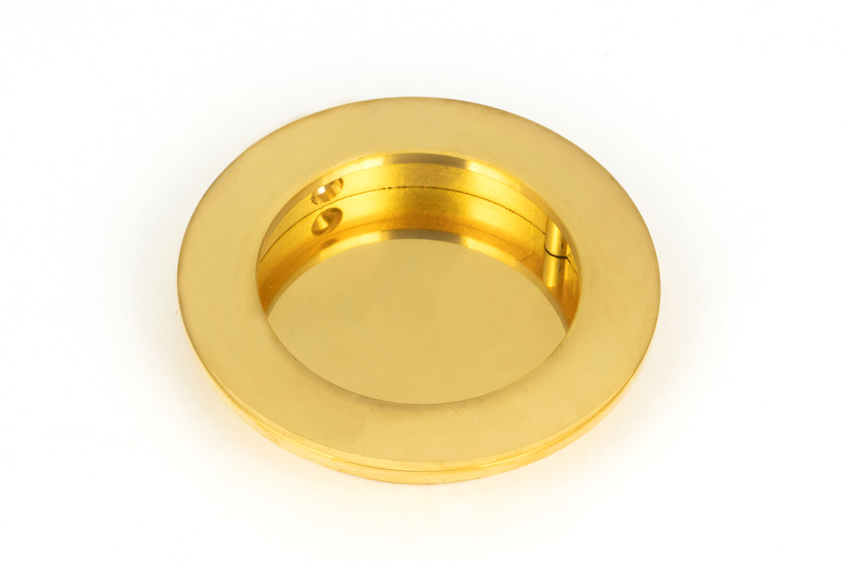 From The Anvil - Polished Brass 75mm Plain Round Pull | Sku. 47168 | Trade Door Handles.