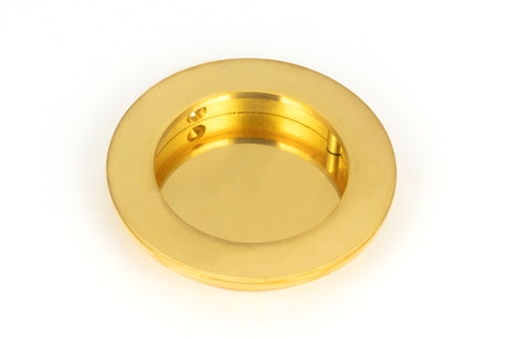 From The Anvil - Polished Brass 75mm Plain Round Pull | Sku. 47168 | Trade Door Handles.