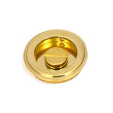 From The Anvil - Polished Brass 60mm Art Deco Round Pull - Privacy Set | Sku. 47169 | Trade Door Handles.