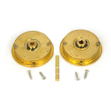 From The Anvil - Polished Brass 60mm Art Deco Round Pull - Privacy Set | Sku. 47169 | Trade Door Handles.