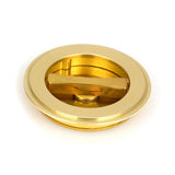From The Anvil - Polished Brass 75mm Art Deco Round Pull - Privacy Set | Sku. 47170 | Trade Door Handles.