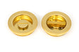 From The Anvil - Polished Brass 60mm Plain Round Pull - Privacy Set | Sku. 47171 | Trade Door Handles.