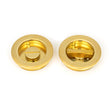 From The Anvil - Polished Brass 60mm Plain Round Pull - Privacy Set | Sku. 47171 | Trade Door Handles.