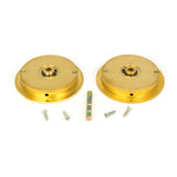 From The Anvil - Polished Brass 75mm Plain Round Pull - Privacy Set | Sku. 47172 | Trade Door Handles.
